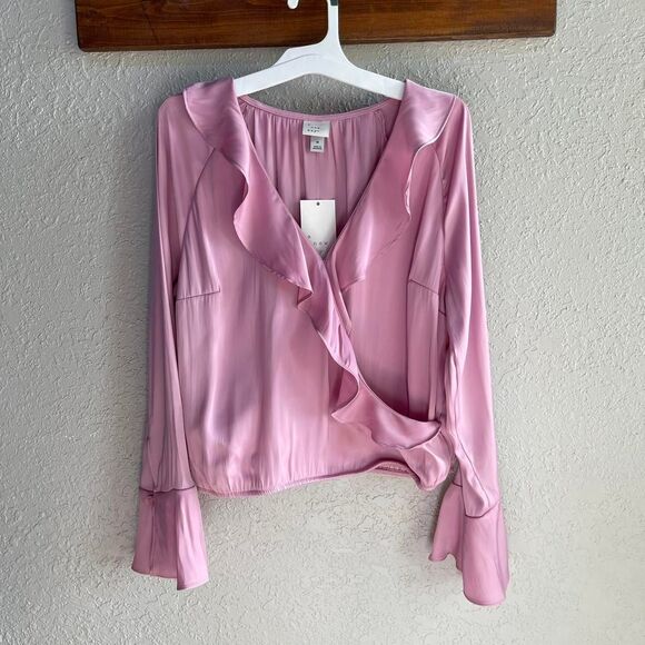 A New Day Size XS Pink Ruffle Blouse - Picture 2 of 7